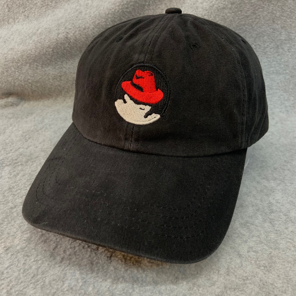Red Hat Shadowman Logo Black Red Hat JBoss Cap Adjustable OSFA